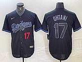 Men's Los Angeles Dodgers #17 Joe Kelly Number Lights Out Black Fashion Cool Base Nike Jersey,baseball caps,new era cap wholesale,wholesale hats